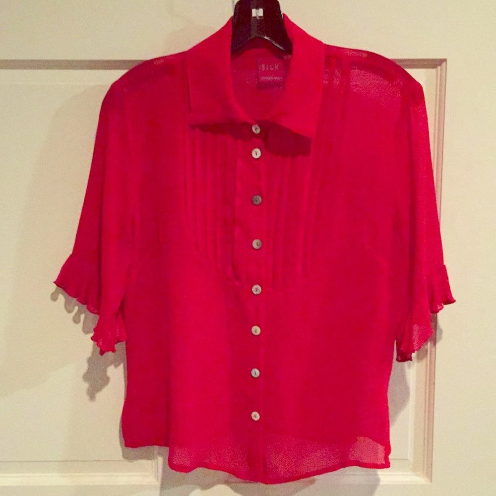 Johnny Was chiffon button down blouse